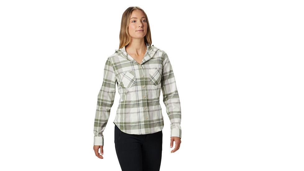 Mountain Hardwear Acadia Stretch Hooded Long Sleeve Shirt - Womens, Cotton, Large, 1732901105-L