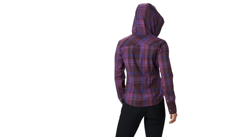 Mountain Hardwear Acadia Stretch Hooded Long Sleeve Shirt - Womens, Dark Tannin, Large, 1732901509-L