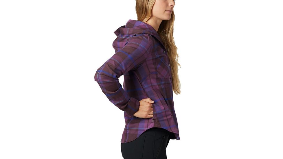 Mountain Hardwear Acadia Stretch Hooded Long Sleeve Shirt - Womens, Dark Tannin, Large, 1732901509-L