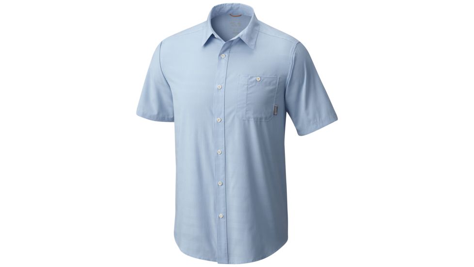 Mountain Hardwear Air Tech AC Stripe Short Sleeve Shirt-Grey Goose-Small