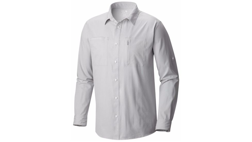 Air Tech Long Sleeve Shirt - Mens-Grey Ice-X-Large