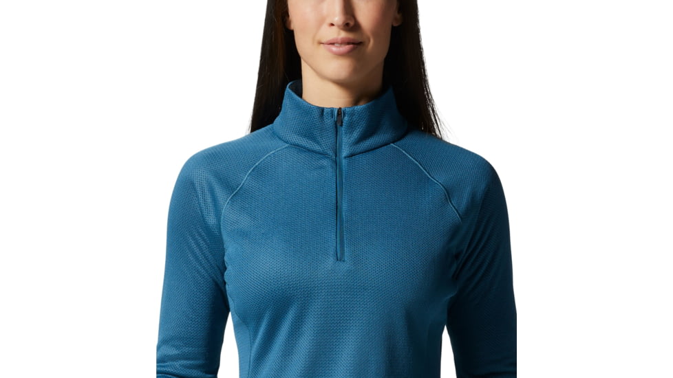 Mountain Hardwear AirMesh 1/2 Zip Top - Womens, Caspian, Extra Small, 1956571442-XS