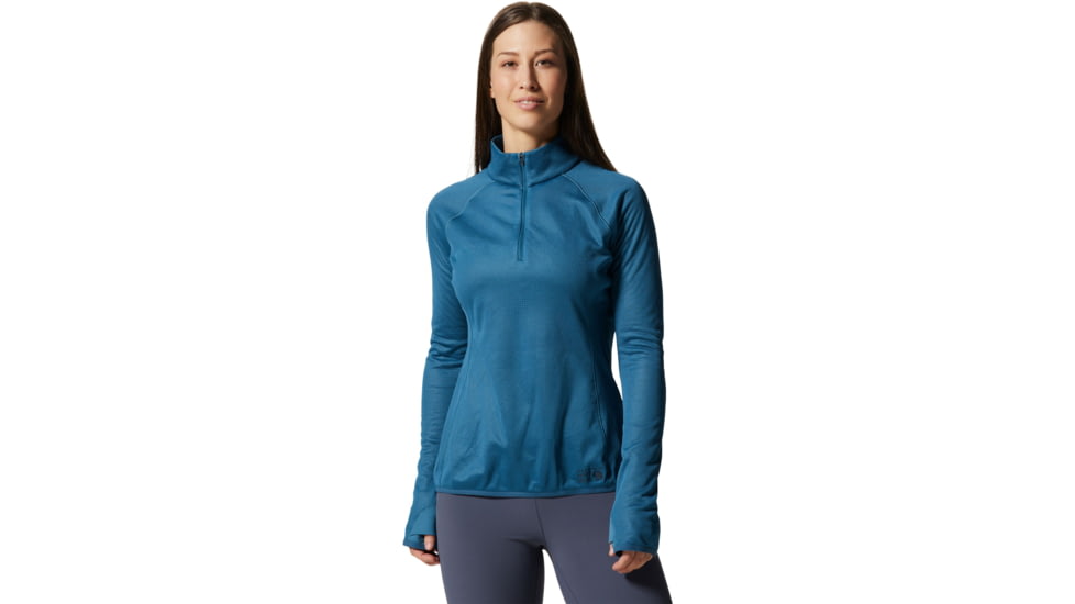 Mountain Hardwear AirMesh 1/2 Zip Top - Womens, Caspian, Extra Small, 1956571442-XS