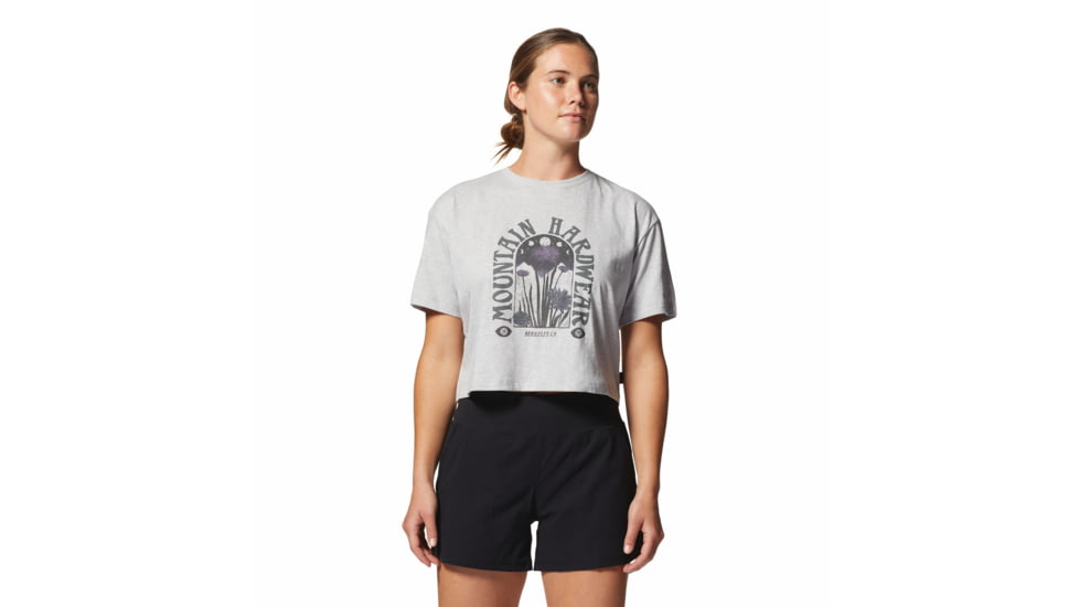 Mountain Hardwear Alpine Flowers Short Sleeve Tee - Womens, Hardwear Grey Heather, Small, 2025241057-H-S