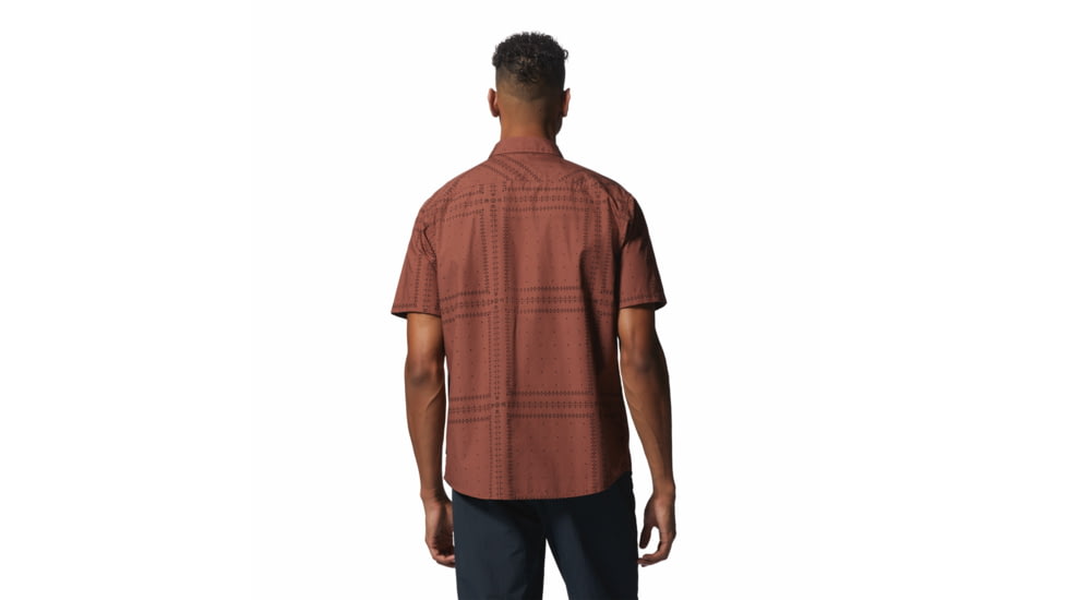 Mountain Hardwear Big Cottonwood Short Sleeve Shirt - Mens, Clay Earth Bandana Grid, Medium, 1829001645-Cd-M