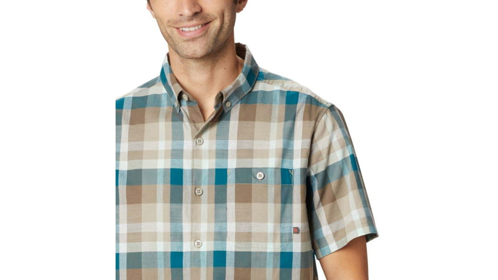 Mountain Hardwear Big Cottonwood Short Sleeve Shirt - Mens, Darklands, 2XL, 1829001925-XXL
