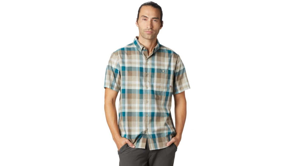 Mountain Hardwear Big Cottonwood Short Sleeve Shirt - Mens, Darklands, 2XL, 1829001925-XXL