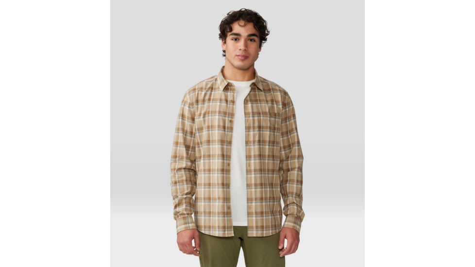 Mountain Hardwear Big Cottonwood Short Sleeve Shirt - Mens, Moab Tan Canopy Plaid, Medium, 1829001214-M