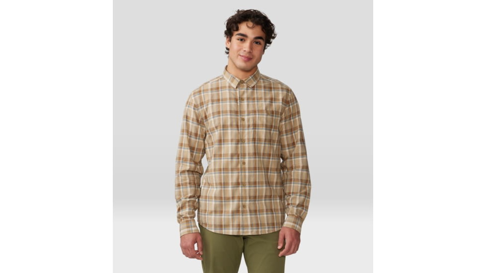 Mountain Hardwear Big Cottonwood Short Sleeve Shirt - Mens, Moab Tan Canopy Plaid, Medium, 1829001214-M