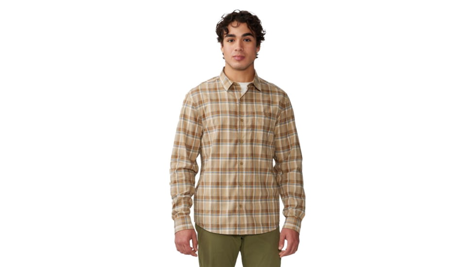 Mountain Hardwear Big Cottonwood Short Sleeve Shirt - Mens, Moab Tan Canopy Plaid, Medium, 1829001214-M