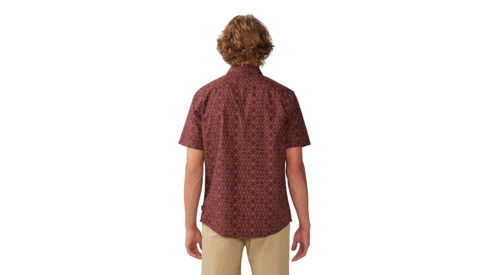 Mountain Hardwear Big Cottonwood Short Sleeve Shirt - Mens, Washed Raisin Dot Geo Print, Medium, 1829001630-M