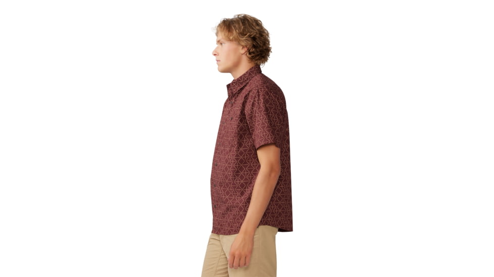 Mountain Hardwear Big Cottonwood Short Sleeve Shirt - Mens, Washed Raisin Dot Geo Print, Medium, 1829001630-M