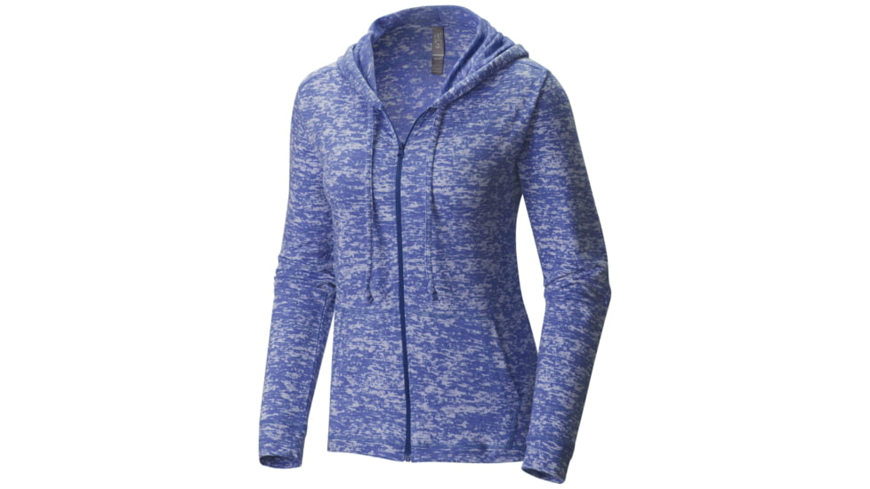 Mountain Hardwear Burned Out Full Zip Hoody - Women's-Heather Bright Island Blue-Large