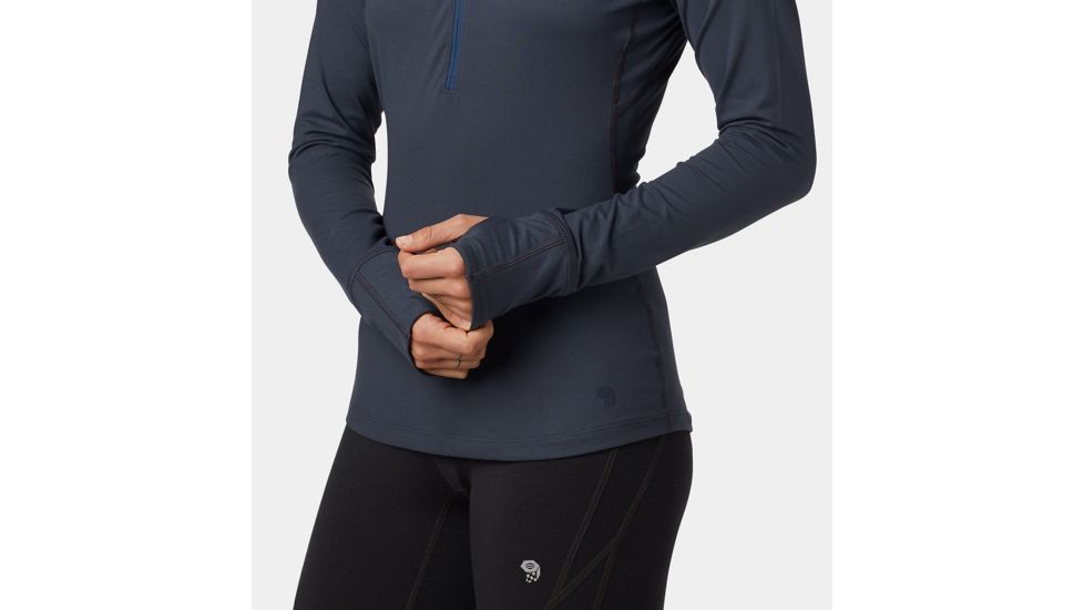 Mountain Hardwear Butterlicious Long Sleeve 1/2 Zip, Inkwell, XL, 1616101419-XL
