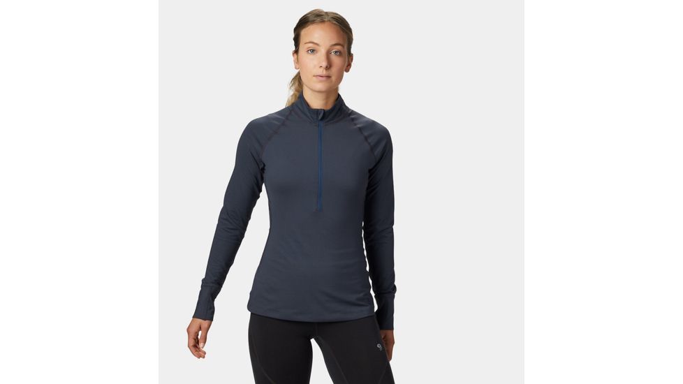 Mountain Hardwear Butterlicious Long Sleeve 1/2 Zip, Inkwell, XL, 1616101419-XL