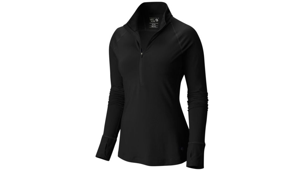 Mountain Hardwear Butterlicious Long Sleeve 1/2 Zip - Women's, Black, S 1616101090-S
