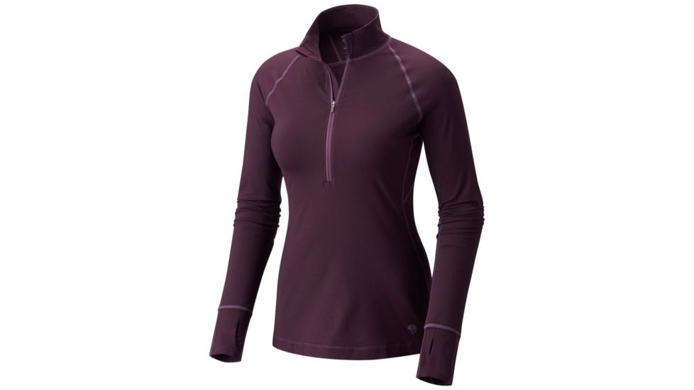 Mountain Hardwear Butterlicious Long Sleeve 1/2 Zip - Women's, Dark Tannin, M 1616101509-M