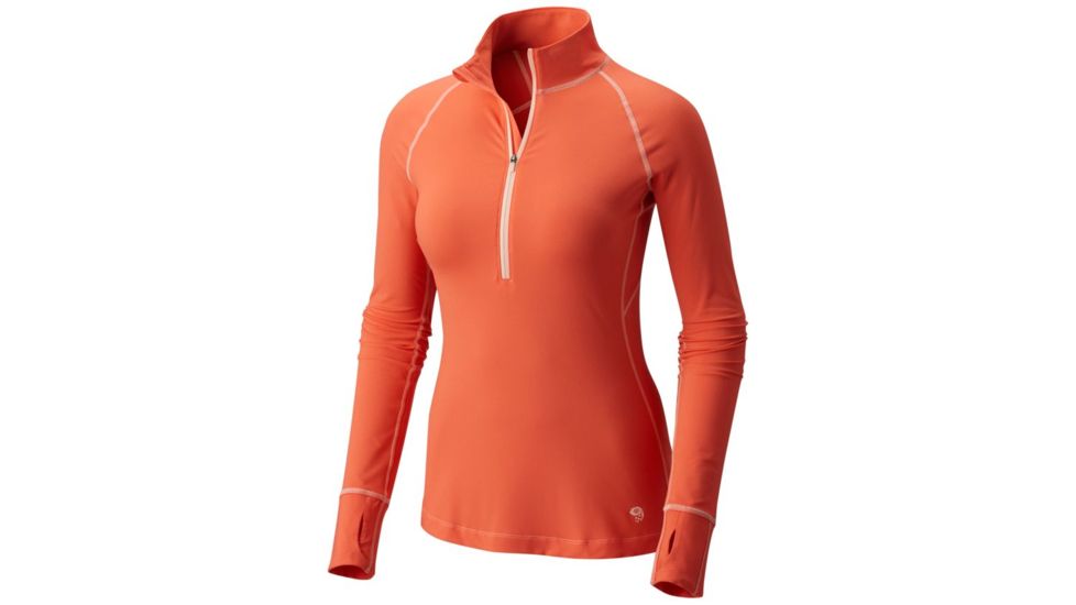 Mountain Hardwear Butterlicious Long Sleeve 1/2 Zip - Women's, Bright Ember, L 1616101868-L