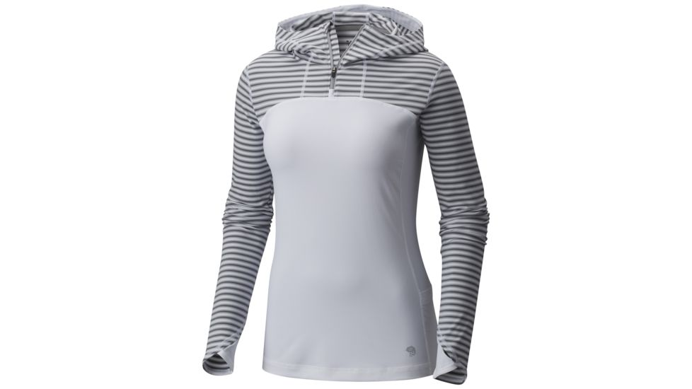 Mountain Hardwear Butterlicious Long Sleeve Hoodie - Womens, White, Extra Small, OL0778100-XS