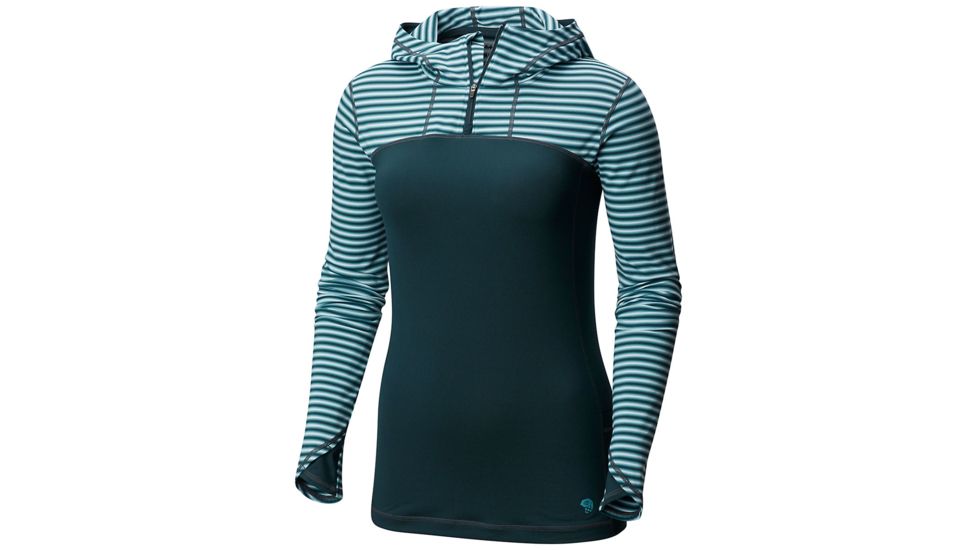 Mountain Hardwear Butterlicious Long Sleeve Hoody, Blue Spruce, XS, 1732931310-XS