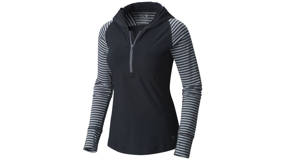 Mountain Hardwear Butterlicious Stripe Hoody - Women's-Black-Large