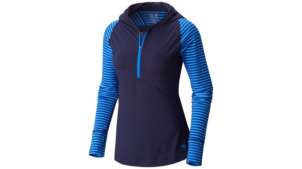 Mountain Hardwear Butterlicious Stripe Hoody - Women's-Indigo Blue-Large