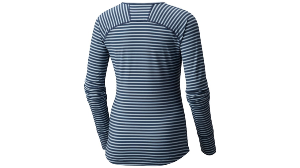 Mountain Hardwear Butterlicious Stripe Long Sleeve Crew, Inkwell, M, 1700421419-M