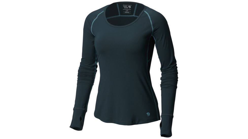 Mountain Hardwear Butterlicious Stripe Long Sleeve Crew Neck Shirt - Womens, Blue Spruce, Large, 1616121310-L