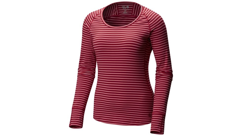 Mountain Hardwear Butterlicious Stripe Long Sleeve Crew Technical Shirts - Womens, Cranstand, Medium, 1700421623-M