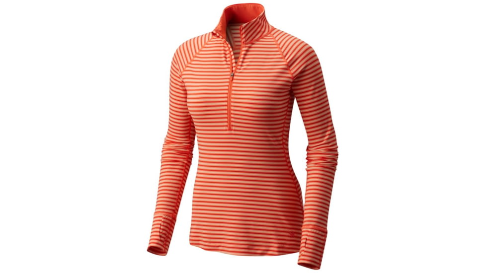 Mountain Hardwear Butterlicious Stripe Long Sleeve - Women's, Bright Ember, M 1665241868-M