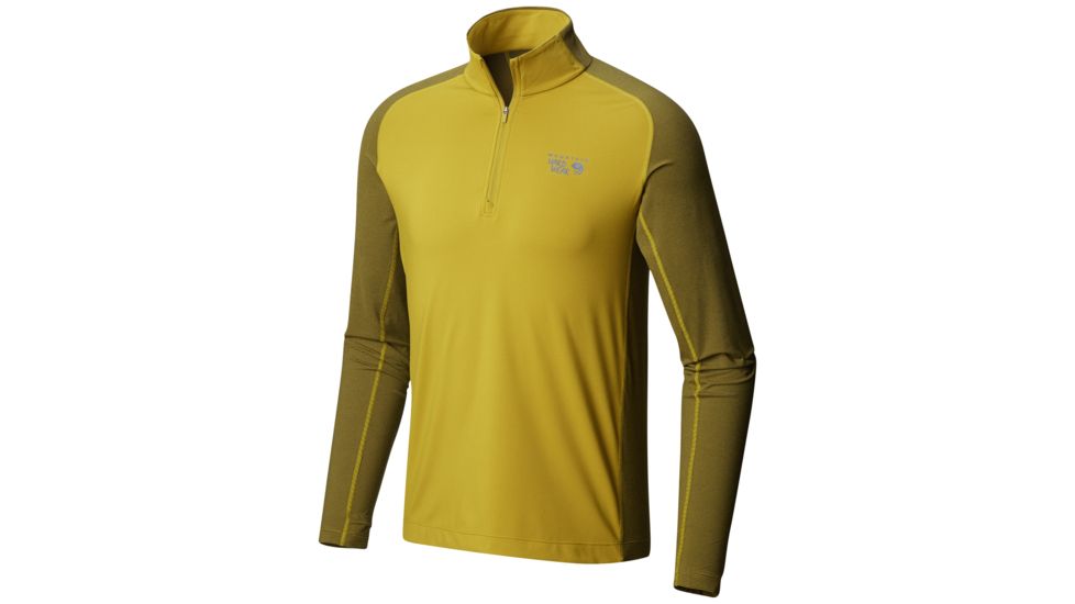Mountain Hardwear Butterman Half-Zip Shirt - Mens, Dark Citron, Zinc, Small, 1825521359-S