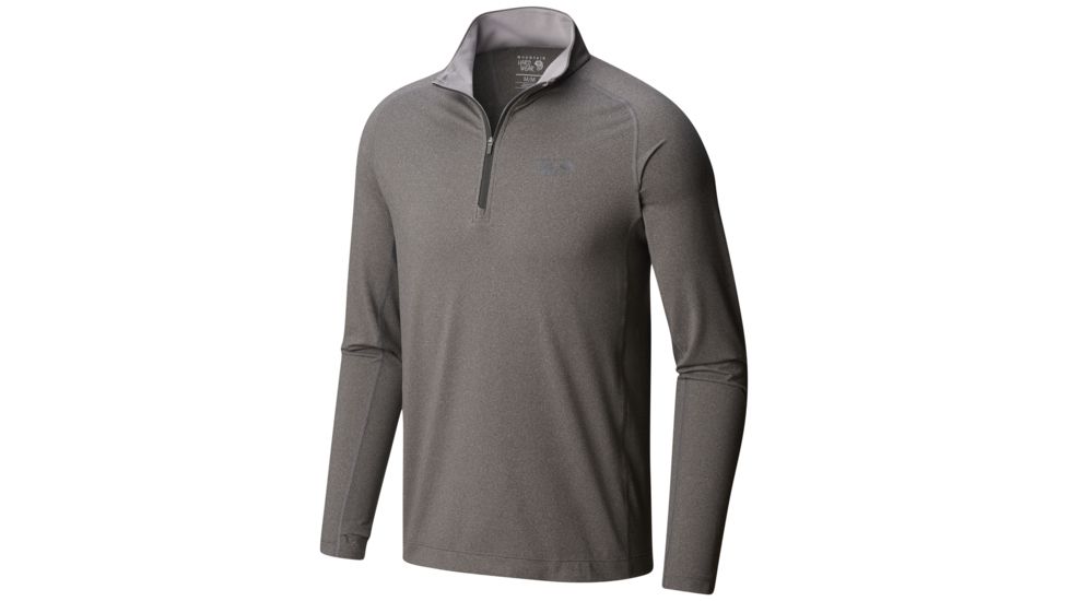 Mountain Hardwear Butterman Half-Zip Shirt - Mens, Heather Shark, Extra Large, 1825521014-XL