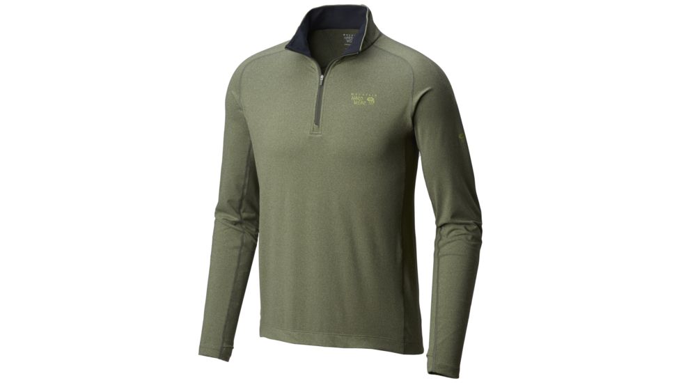 Mountain Hardwear Butterman Half-Zip Shirt - Mens, Heather Surplus Green, Extra Large, 1825521348-XL