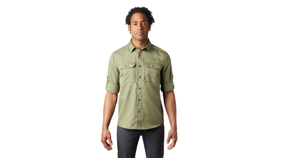 Mountain Hardwear Canyon Long Sleeve Shirt - Men's, Dark Army, Large, OM7043304-L