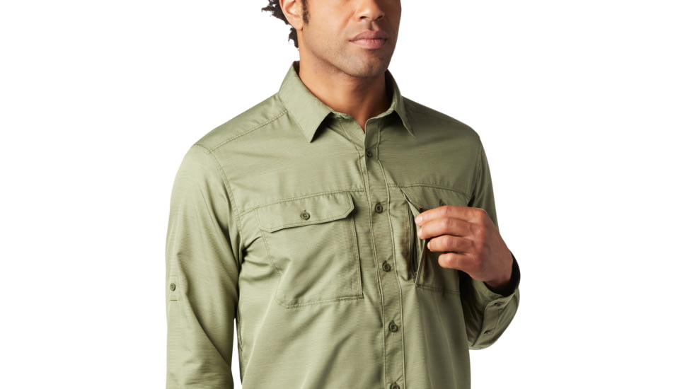 Mountain Hardwear Canyon Long Sleeve Shirt - Men's, Dark Army, Large, OM7043304-L