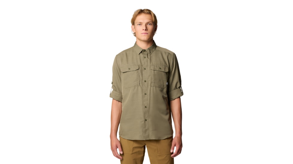 Mountain Hardwear Canyon Long Sleeve Shirt - Men's, Stone Green, S, 2104101-397-S