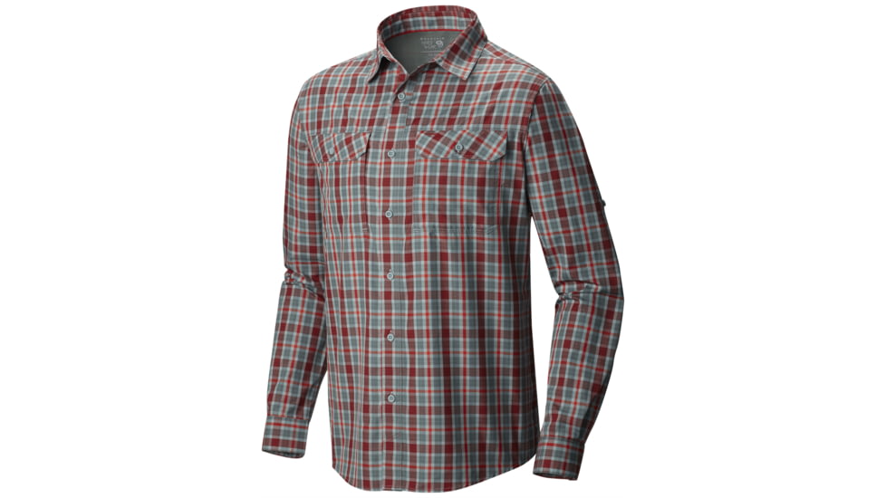 Mountain Hardwear Canyon Plaid Long Sleeve Shirt - Men's-Thunderhead Grey-Large