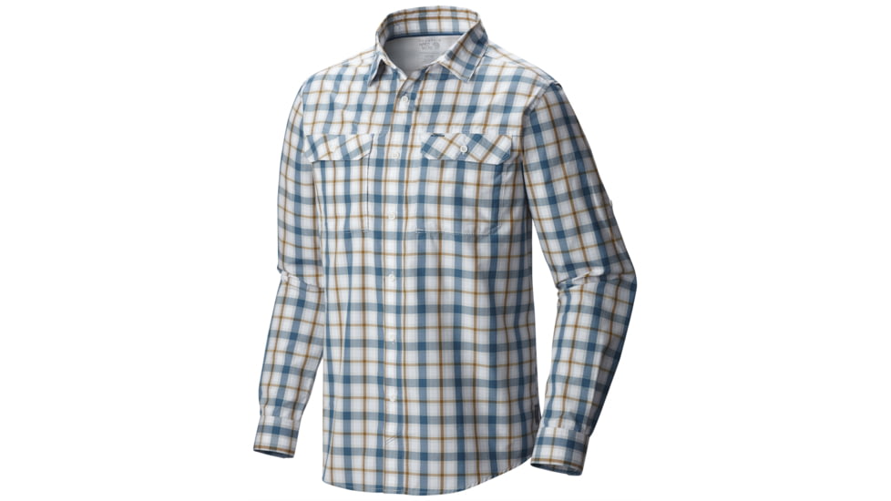 Mountain Hardwear Canyon Plaid Long Sleeve Shirt - Men's-White-Large
