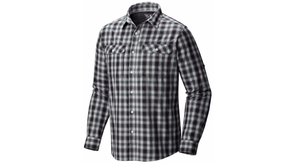 Canyon Plaid Long Sleeve Shirt - Mens-Grey Ice-X-Large