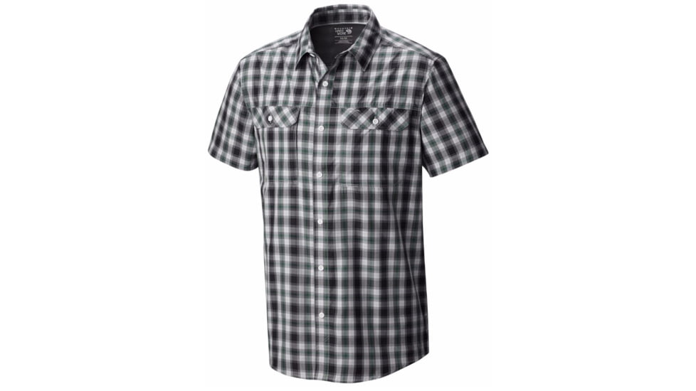 Canyon Plaid Short Sleeve Shirt - Mens-Grey Ice-Medium