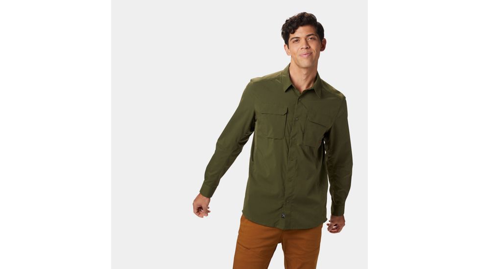 Mountain Hardwear Canyon Pro Long Sleeve Shirt - Mens, Dark Army, Medium, 1764271304-M