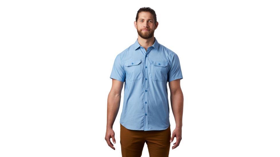 Mountain Hardwear Canyon Pro Short Sleeve Shirt - Men's, Deep Lake, Medium, 1879031451-M