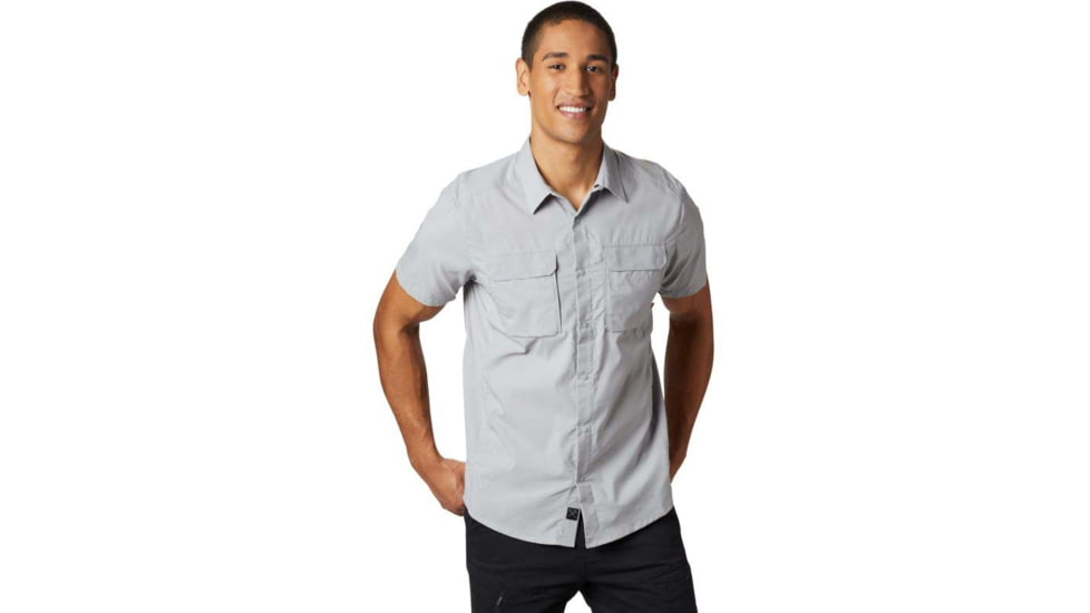 Mountain Hardwear Canyon Pro Short Sleeve Shirt - Mens, Steam, Medium, 1764301088-M