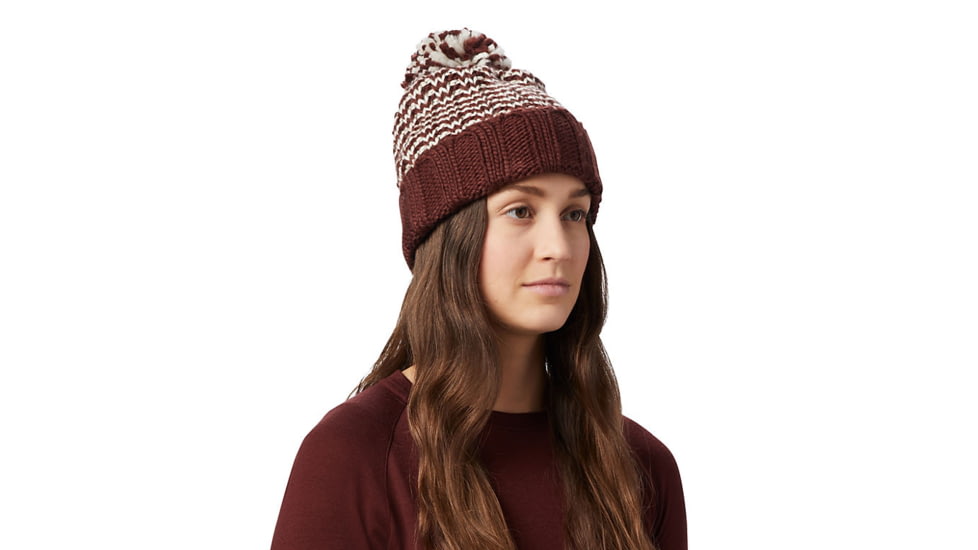 Mountain Hardwear Classic Striped Pom-Pom Beanie - Women's, Dark Umber, One Size, OL8044259-O/S