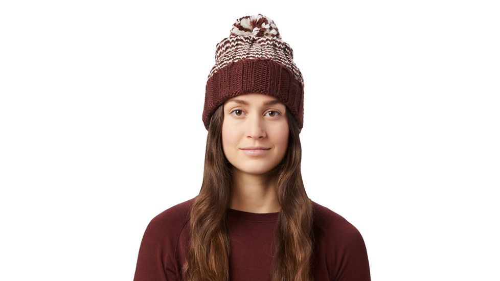 Mountain Hardwear Classic Striped Pom-Pom Beanie - Women's, Dark Umber, One Size, OL8044259-O/S