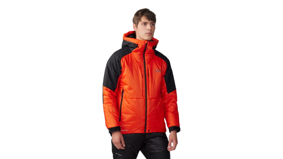 Mountain Hardwear Compressor Alpine Hooded Jacket - Men's, State Orange, Black, XL, 2091911-842-XL