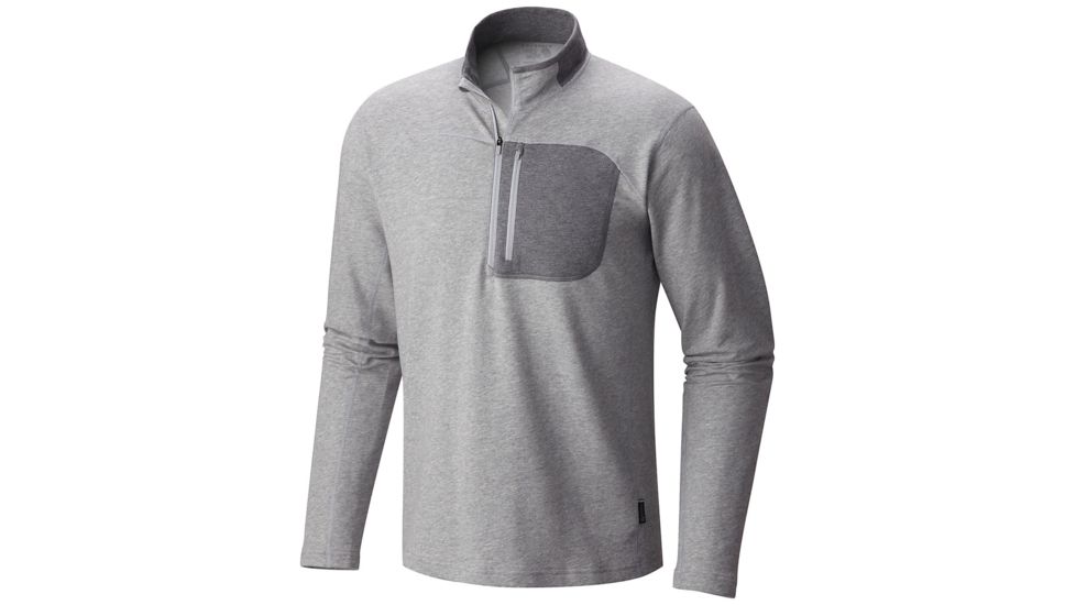 Mountain Hardwear Cragger 1/2 Zip Mens Tops - Mens, Heather Steam, 2XL, 1617581089-XXL