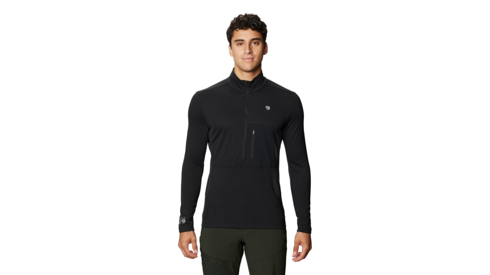 Mountain Hardwear Cragger 2 1/2 Zip Long Sleeve - Men's, Black, Extra Large, OM9820010-XL