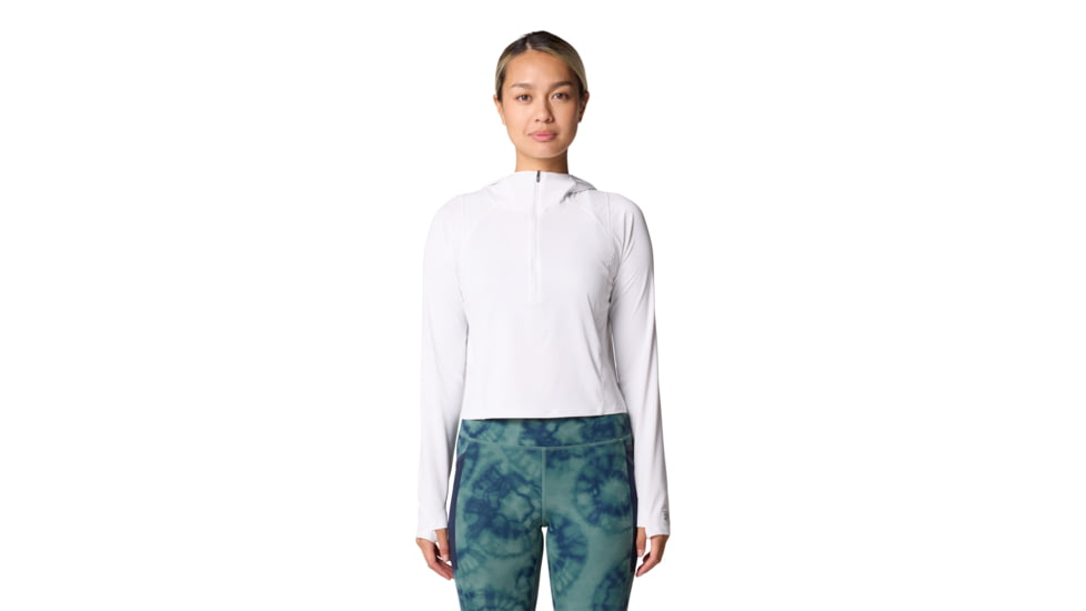 Mountain Hardwear Crater Lake Half Zip Crop Hoody - Women's, Fogbank, S, 2068771-102-S