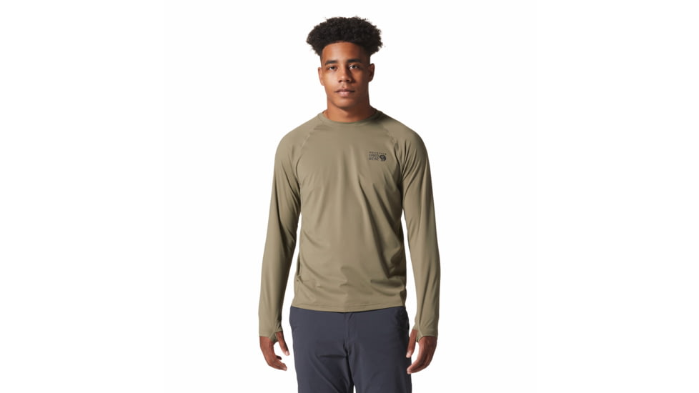 Mountain Hardwear Crater Lake Long Sleeve Crew Top - Men's, Stone Green, Extra Large, 1982421397-Stone Green-XL